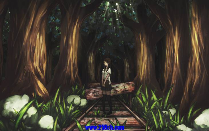 konachan 112542 banajune brown_hair forest long_hair original scenic seifuku tree.jpg